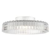 Leena Flush Polished Chrome and Ribbed Glass LED